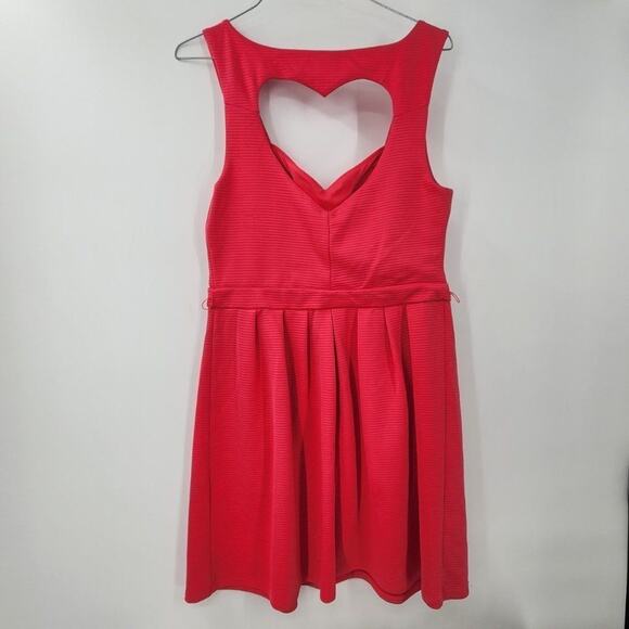 CANDIES Pink Heart Dress Juniors Large Mini Barbie Valentine's Party Cocktail - Picture 3 of 3